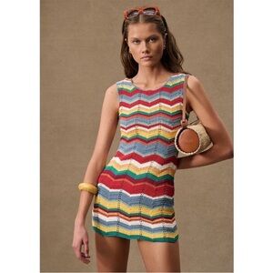 Striped Knit Mini Dress in Multicolor
